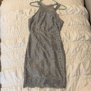 Gray lace dress